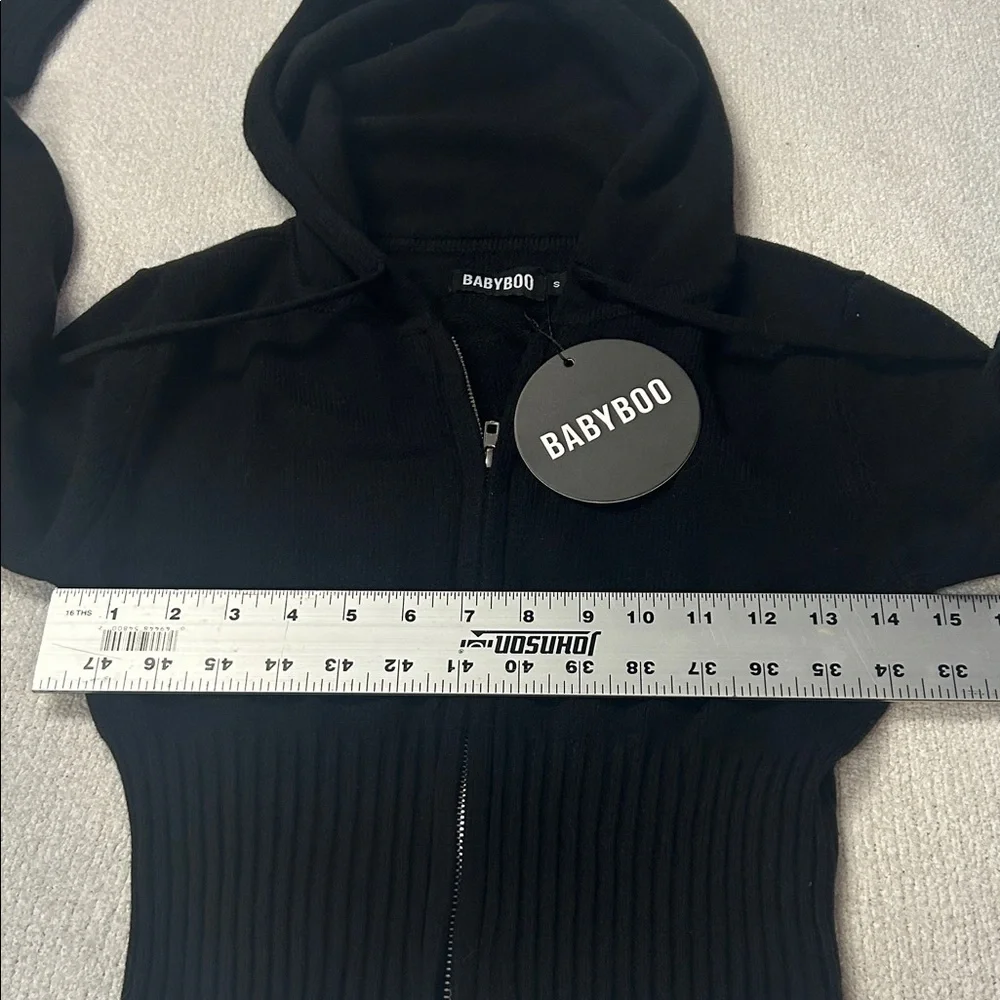 Babyboo Black Hooded Sweater for Women - Picture 7 of 8